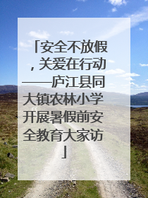 安全不放假，关爱在行动——庐江县同大镇农林小学开展暑假前安全教育大家访