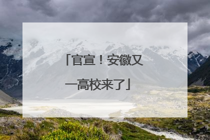 官宣！安徽又一高校来了