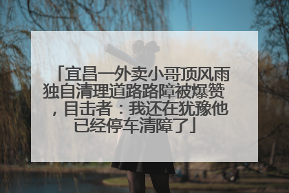 宜昌一外卖小哥顶风雨独自清理道路路障被爆赞，目击者：我还在犹豫他已经停车清障了
