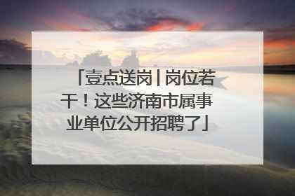 壹点送岗│岗位若干！这些济南市属事业单位公开招聘了