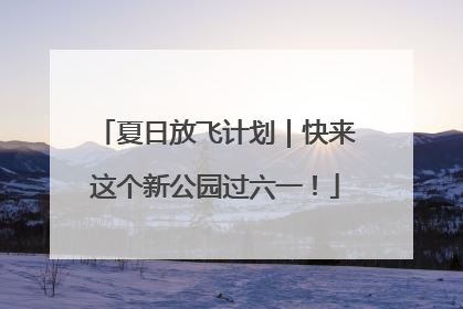 夏日放飞计划｜快来这个新公园过六一！