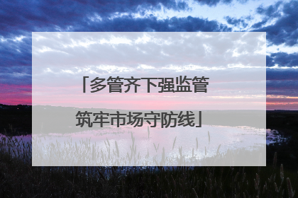 多管齐下强监管 筑牢市场守防线