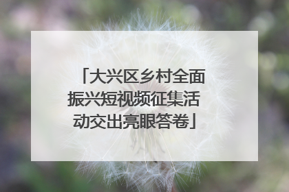 大兴区乡村全面振兴短视频征集活动交出亮眼答卷