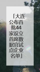 大连公布首批44家设立首席数据官试点企业名单