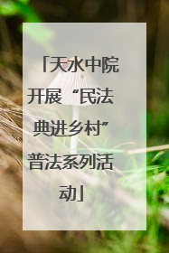 天水中院开展“民法典进乡村”普法系列活动