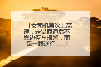 女司机首次上高速，走错匝道后不靠边停车报警，而是一路逆行……