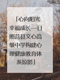 心向阳光 幸福成长—日照莒县文心高级中学构建心理健康教育体系掠影