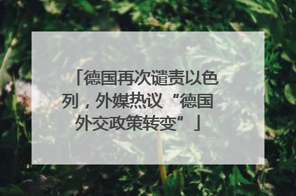 德国再次谴责以色列，外媒热议“德国外交政策转变”