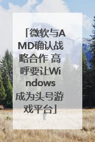 微软与AMD确认战略合作 高呼要让Windows成为头号游戏平台