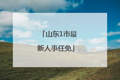 山东1市最新人事任免