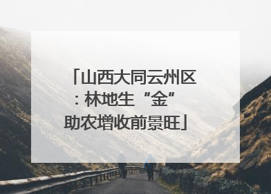 山西大同云州区：林地生“金” 助农增收前景旺