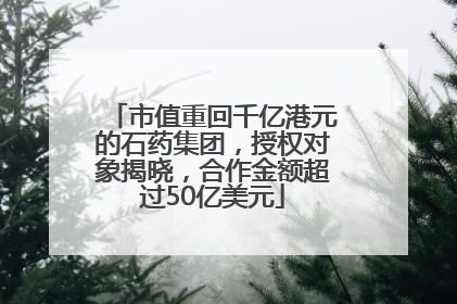 市值重回千亿港元的石药集团，授权对象揭晓，合作金额超过50亿美元
