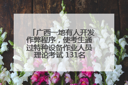 广西一地有人开发作弊程序，使考生通过特种设备作业人员理论考试 131名考生证书被撤销