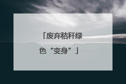 废弃秸秆绿色“变身”