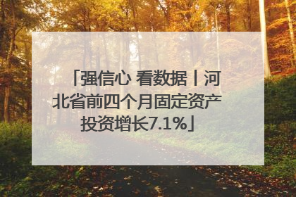 强信心 看数据丨河北省前四个月固定资产投资增长7.1%