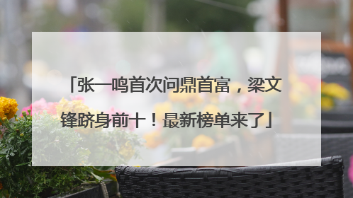 张一鸣首次问鼎首富，梁文锋跻身前十！最新榜单来了