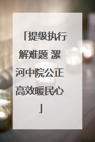 提级执行解难题 漯河中院公正高效暖民心