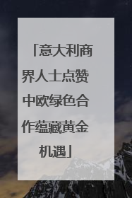 意大利商界人士点赞中欧绿色合作蕴藏黄金机遇