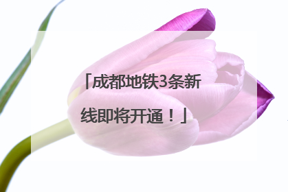 成都地铁3条新线即将开通！