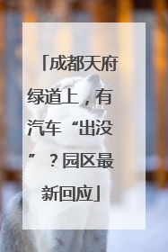 成都天府绿道上，有汽车“出没”？园区最新回应
