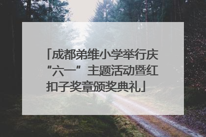 成都弟维小学举行庆“六一”主题活动暨红扣子奖章颁奖典礼