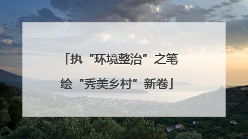 执“环境整治”之笔 绘“秀美乡村”新卷