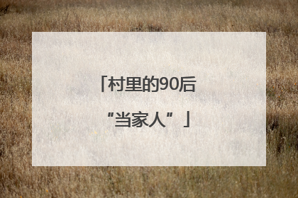 村里的90后“当家人”