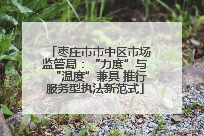 枣庄市市中区市场监管局：“力度”与“温度”兼具 推行服务型执法新范式