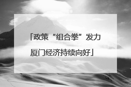 政策“组合拳”发力 厦门经济持续向好
