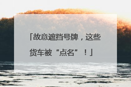 故意遮挡号牌，这些货车被“点名”！