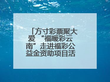 方寸彩票聚大爱 “福暖彩云南”走进福彩公益金资助项目活动在曲靖举行