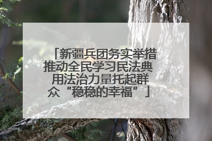 新疆兵团务实举措推动全民学习民法典 用法治力量托起群众“稳稳的幸福”