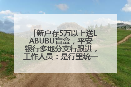 新户存5万以上送LABUBU盲盒，平安银行多地分支行跟进，工作人员：是行里统一的，进货渠道不清楚