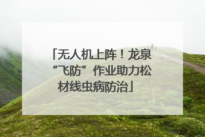 无人机上阵！龙泉“飞防”作业助力松材线虫病防治