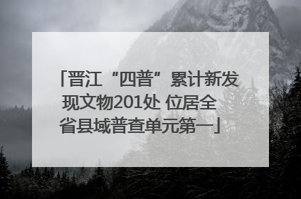 晋江“四普”累计新发现文物201处 位居全省县域普查单元第一