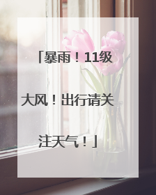 暴雨！11级大风！出行请关注天气！
