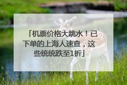 机票价格大跳水！已下单的上海人速查，这些统统跌至1折
