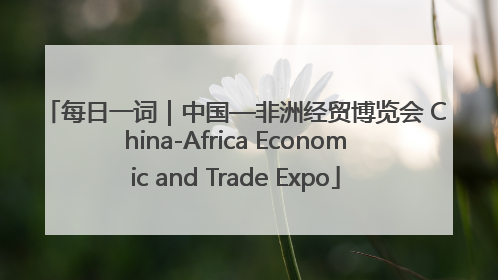 每日一词｜中国—非洲经贸博览会 China-Africa Economic and Trade Expo