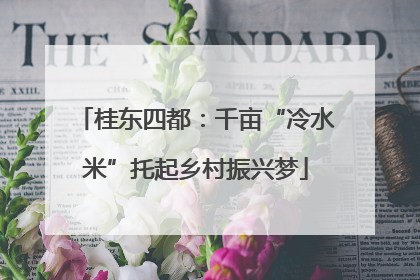 桂东四都：千亩“冷水米”托起乡村振兴梦
