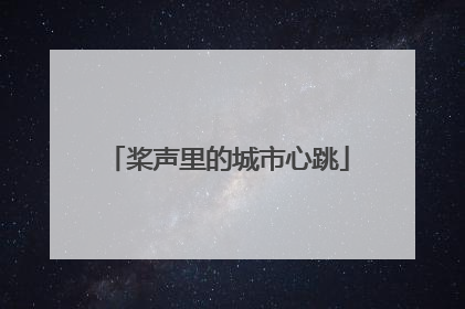 桨声里的城市心跳
