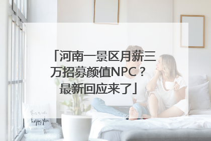 河南一景区月薪三万招募颜值NPC？最新回应来了