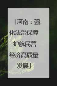 河南：强化法治保障 护航民营经济高质量发展