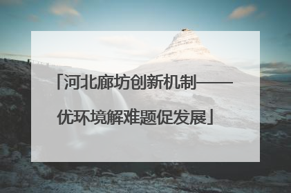 河北廊坊创新机制——优环境解难题促发展