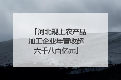 河北规上农产品加工企业年营收超六千八百亿元