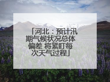 河北：预计汛期气候状况总体偏差 将紧盯每次天气过程