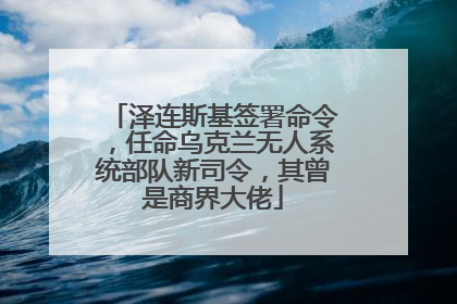 泽连斯基签署命令，任命乌克兰无人系统部队新司令，其曾是商界大佬