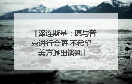 泽连斯基：愿与普京进行会晤 不希望美方退出谈判