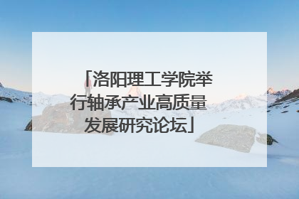 洛阳理工学院举行轴承产业高质量发展研究论坛