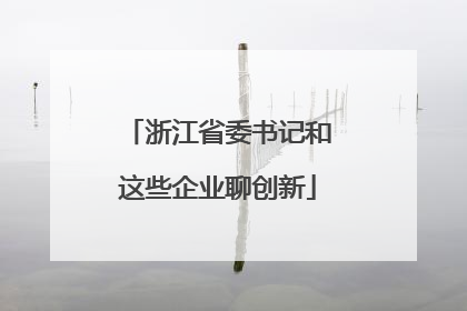 浙江省委书记和这些企业聊创新