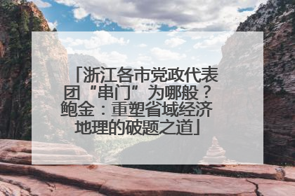 浙江各市党政代表团“串门”为哪般？鲍金：重塑省域经济地理的破题之道
